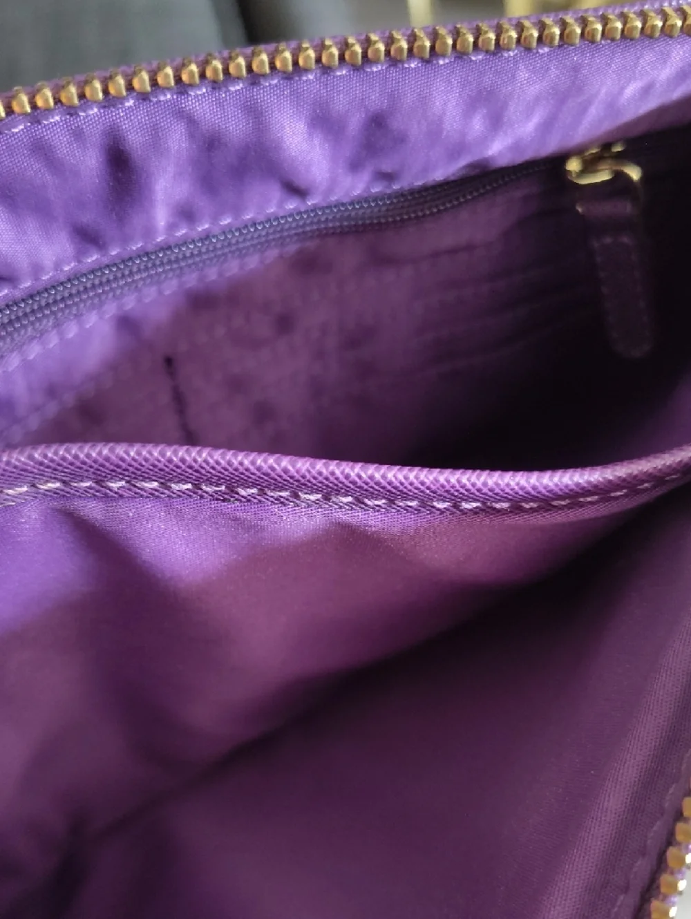🆕Michael Kors Quilted Satin Purple Wristlet Clutch with Gold Logo